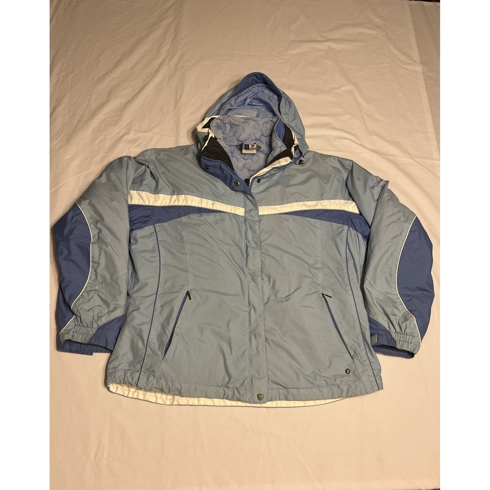 Columbia Vertex Core Interchange Jacket Women Size Xl Blue Winter Coat Full Zip